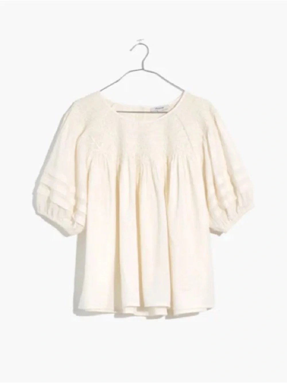 Madewell Embroidered Smock Top